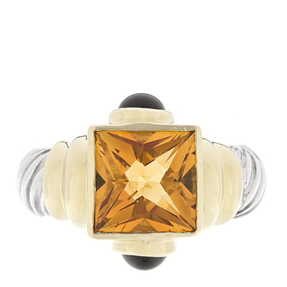 David Yurman Sterling Silver 14K Yellow Gold Citrine Garnet Renaissance Ring 52 6 1 of 4