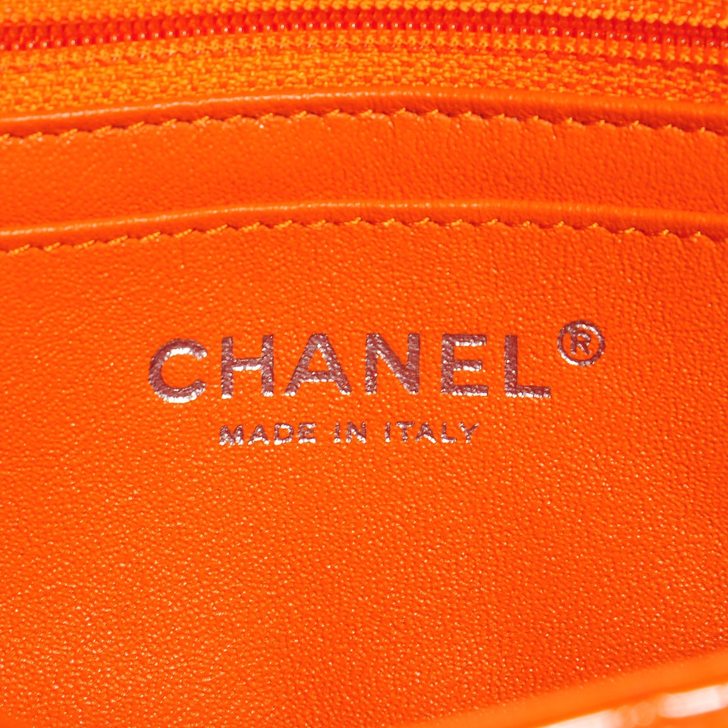 Chanel Patent Quilted Mini Rectangular Flap Orange 7 of 10
