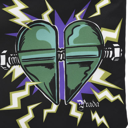Prada X UNIVERSAL STUDIOS Tessuto Nylon Frankenstein Heart Pouch Black Smeraldo 8 of 10