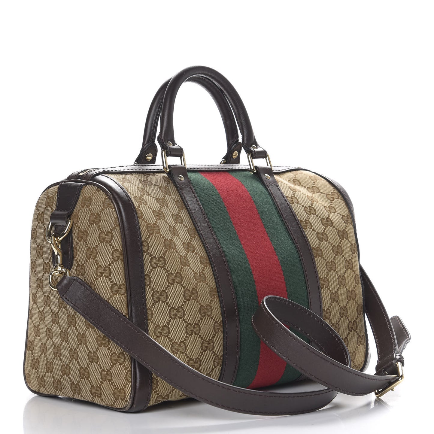 Monogram Vintage Web Medium Boston Dark Brown