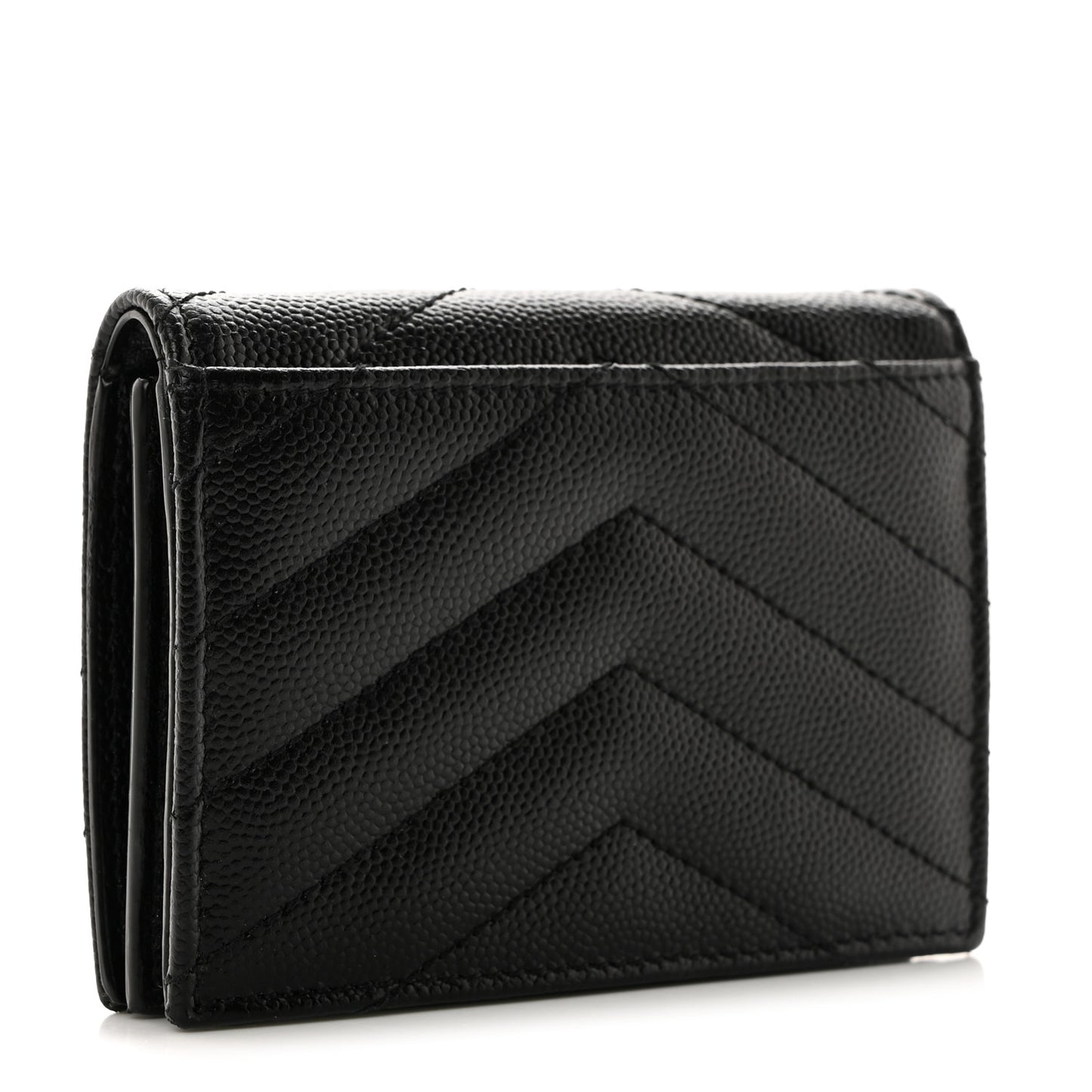 Grain De Poudre Matelasse Chevron Monogram Flap Card Case Black
