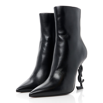 Saint Laurent Calfskin Opyum Ankle Boots 40 Black 3 of 9