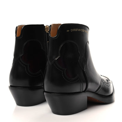 Christian Dior Calfskin Shaded Calfskin Dior West Ankle Boots 39 Black Deep Amaranth 4 of 8
