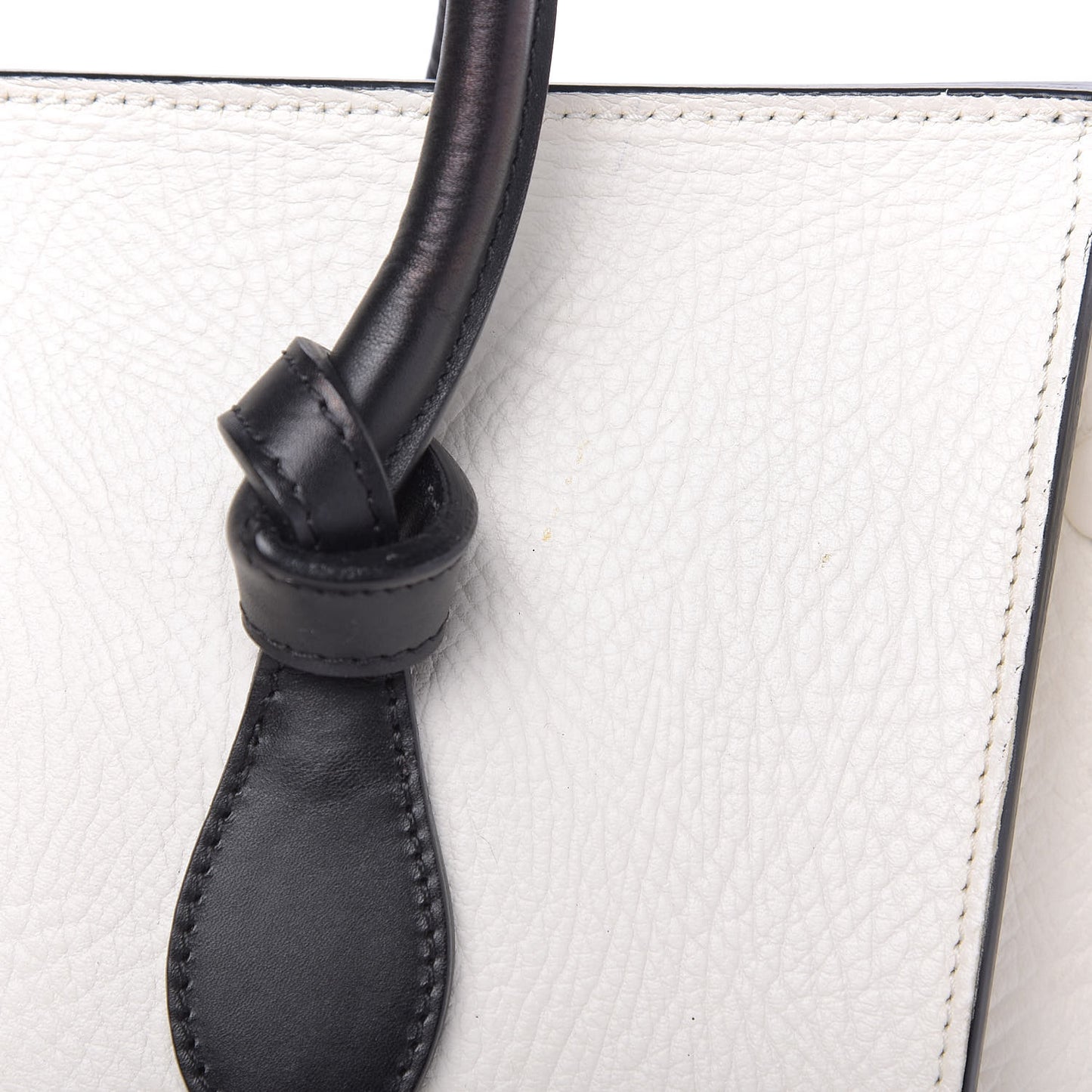 Elephant Calfskin Bi-Color Medium Tie Knot Tote White Black