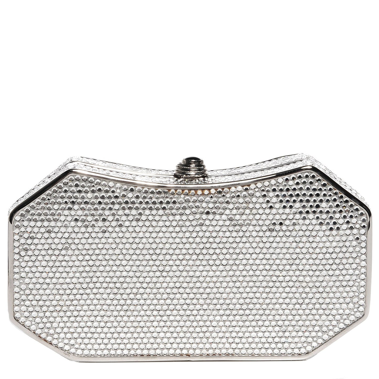 Crystal Minaudière Clutch Silver