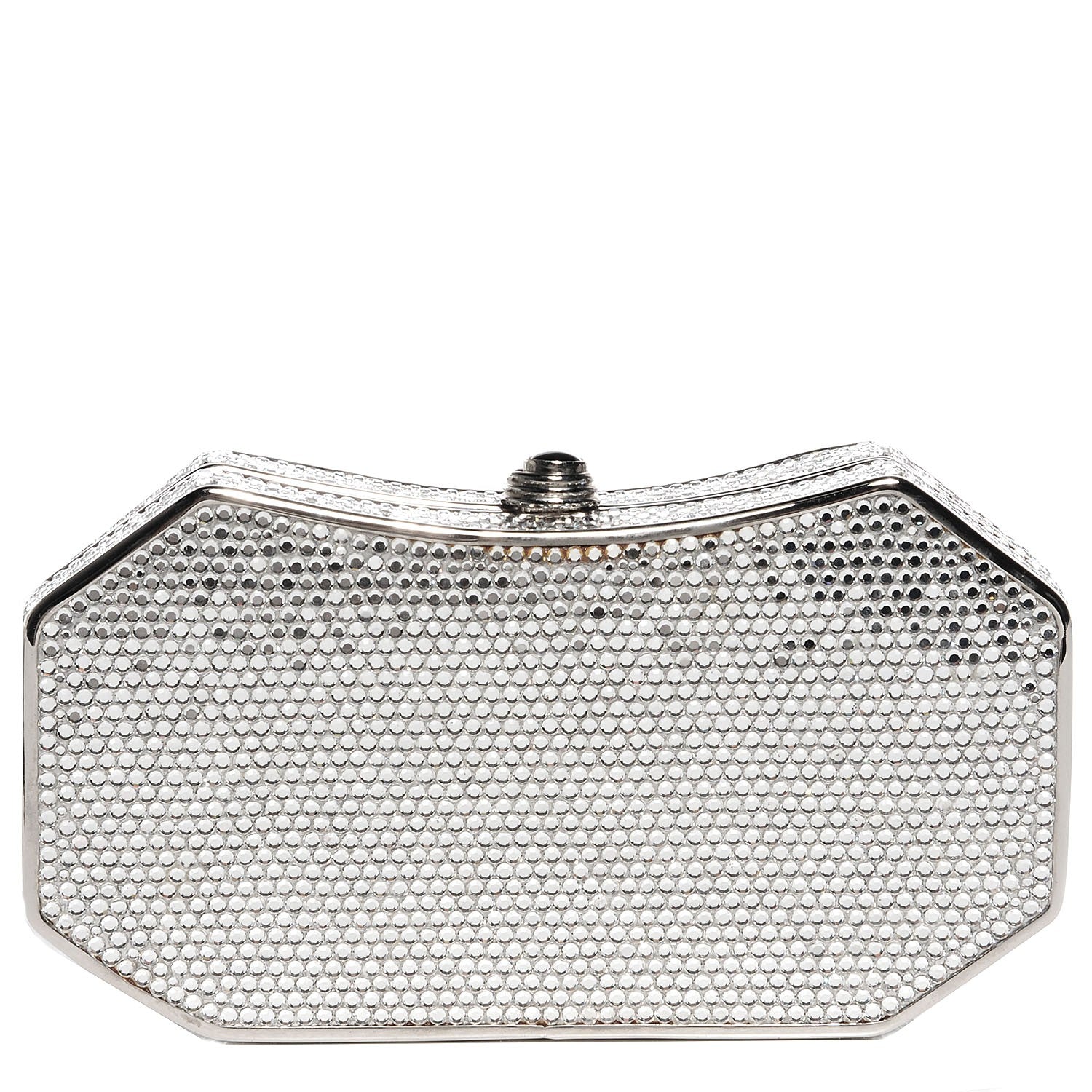 Judith Leiber Crystal Minaudière Clutch Silver 1 of 7