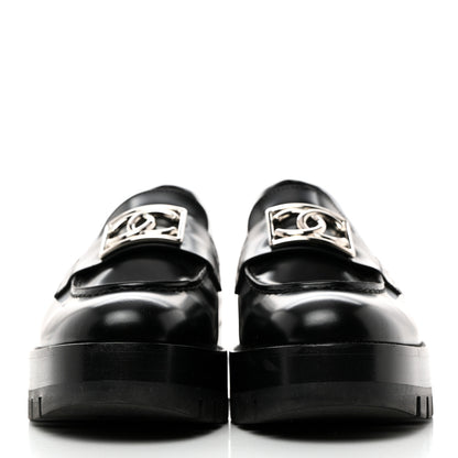 Chanel Calfskin Metal CC Loafers 37 Black 2 of 8