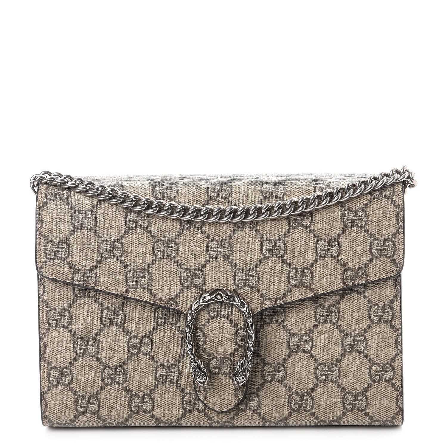 Gucci GG Supreme Monogram Mini Dionysus Chain Wallet Beige Taupe 1 of 9