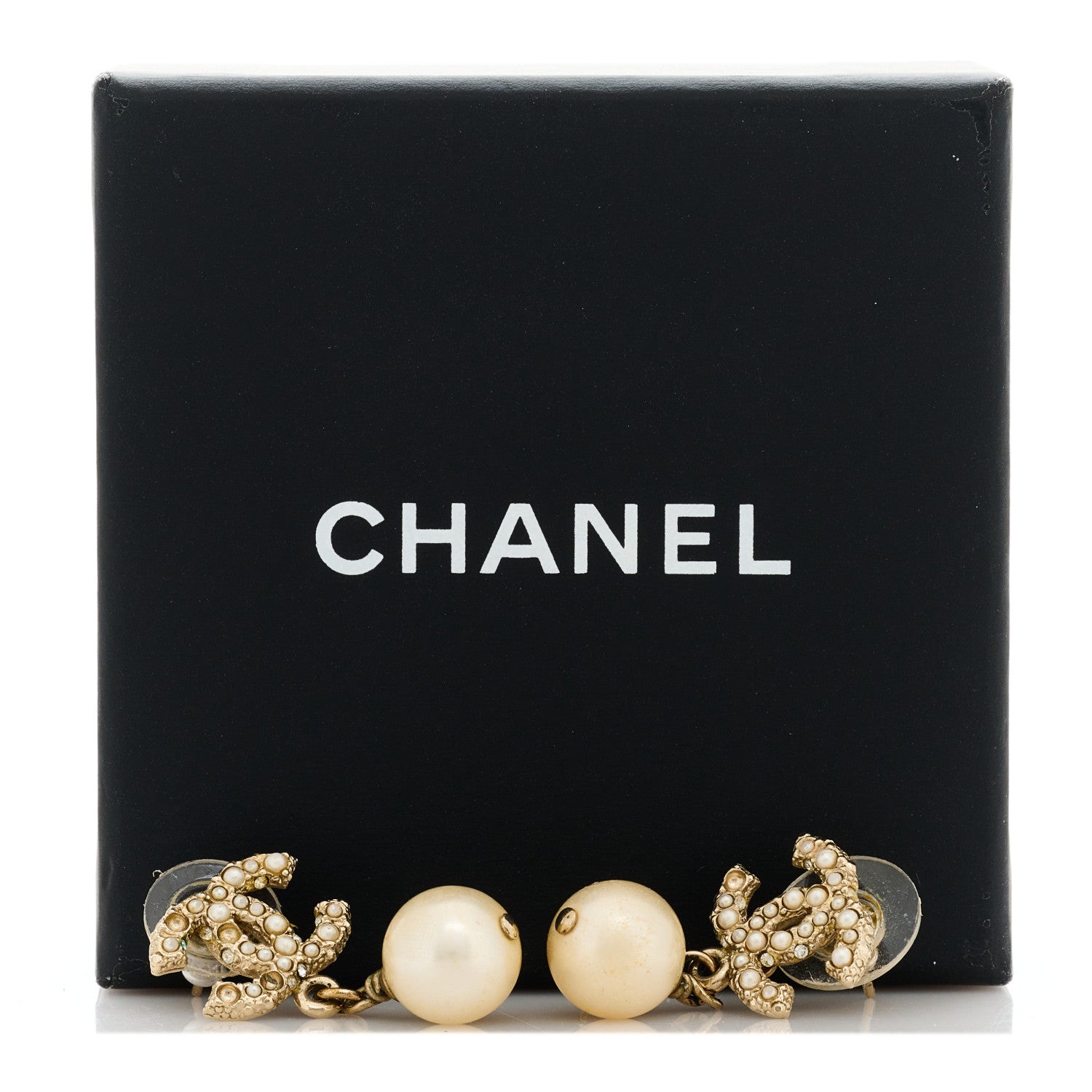 Chanel Pearl CC Drop Earrings Gold 5 of 5