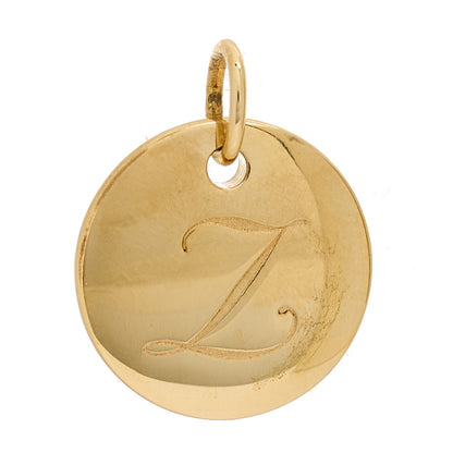 Tiffany 18K Yellow Gold Notes Letter L Disc Charm Pendant 1 of 3