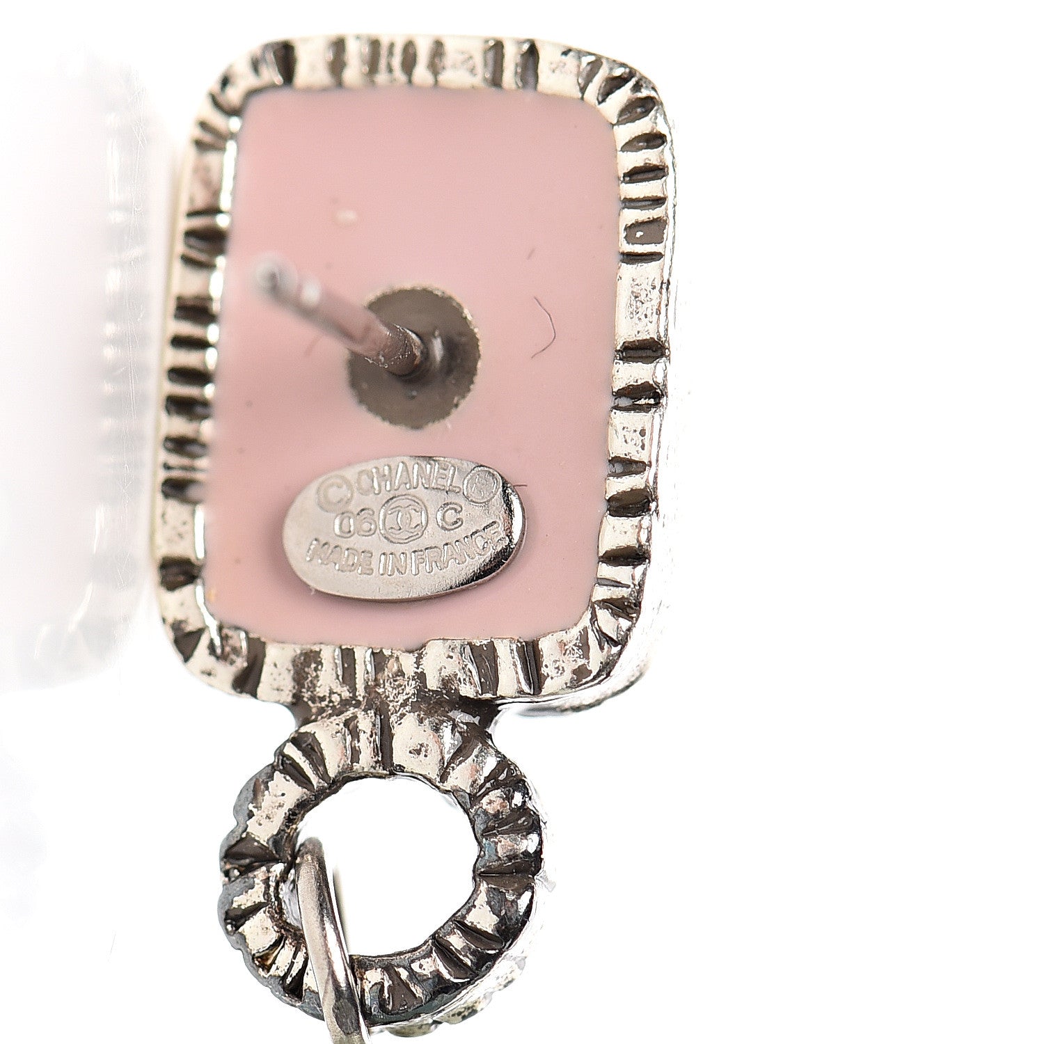 Chanel Pearl Enamel CC Drop Earrings Pink 4 of 5