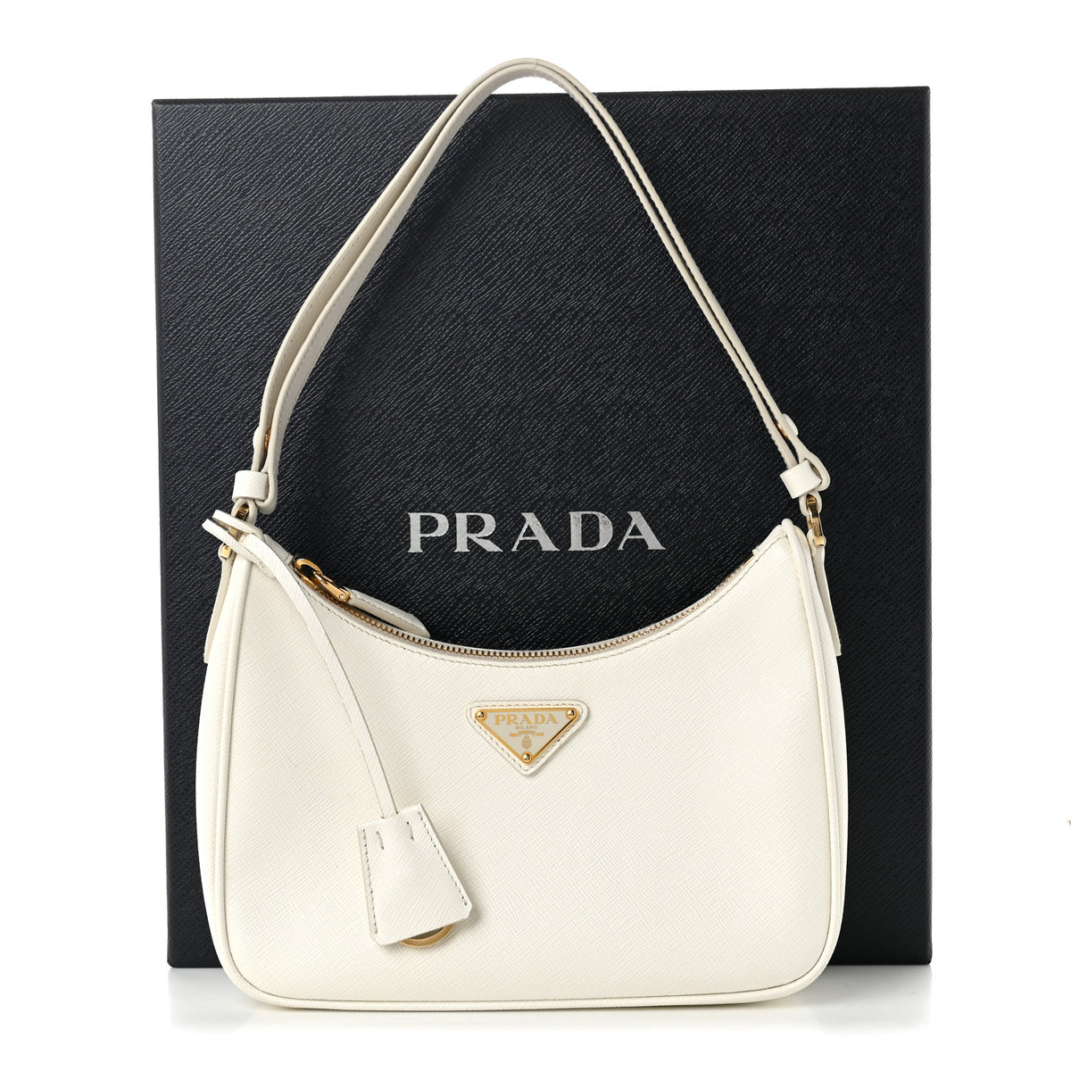 Prada Saffiano Lux Mini Re-Edition Shoulder Bag White 12 of 12