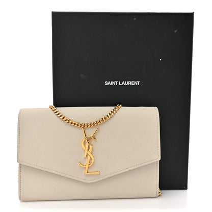 Saint Laurent Grain De Poudre Monogram Uptown Chain Wallet Crema Soft 17 of 17