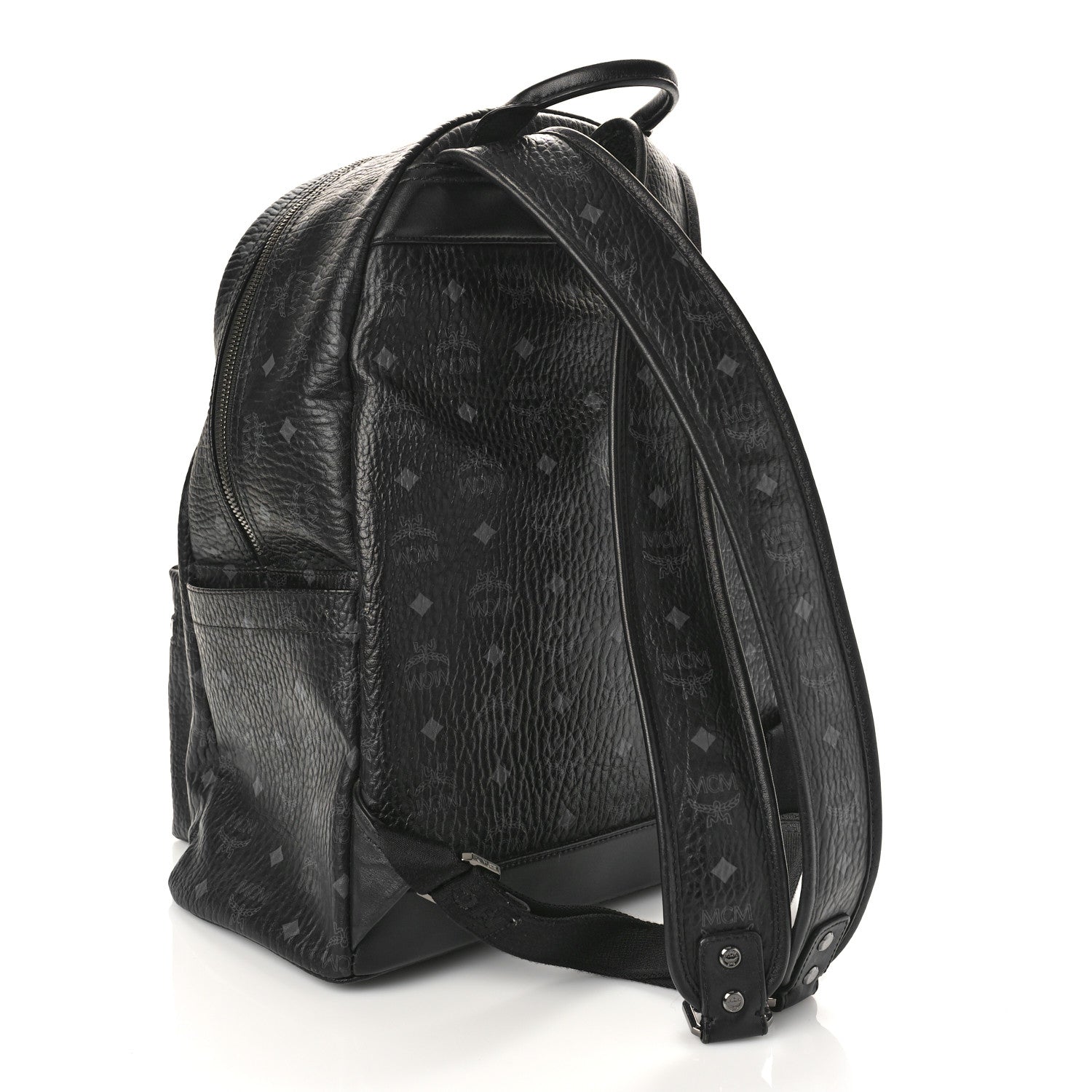 MCM Visetos Medium Stark Logo Stripe Backpack Black 3 of 13
