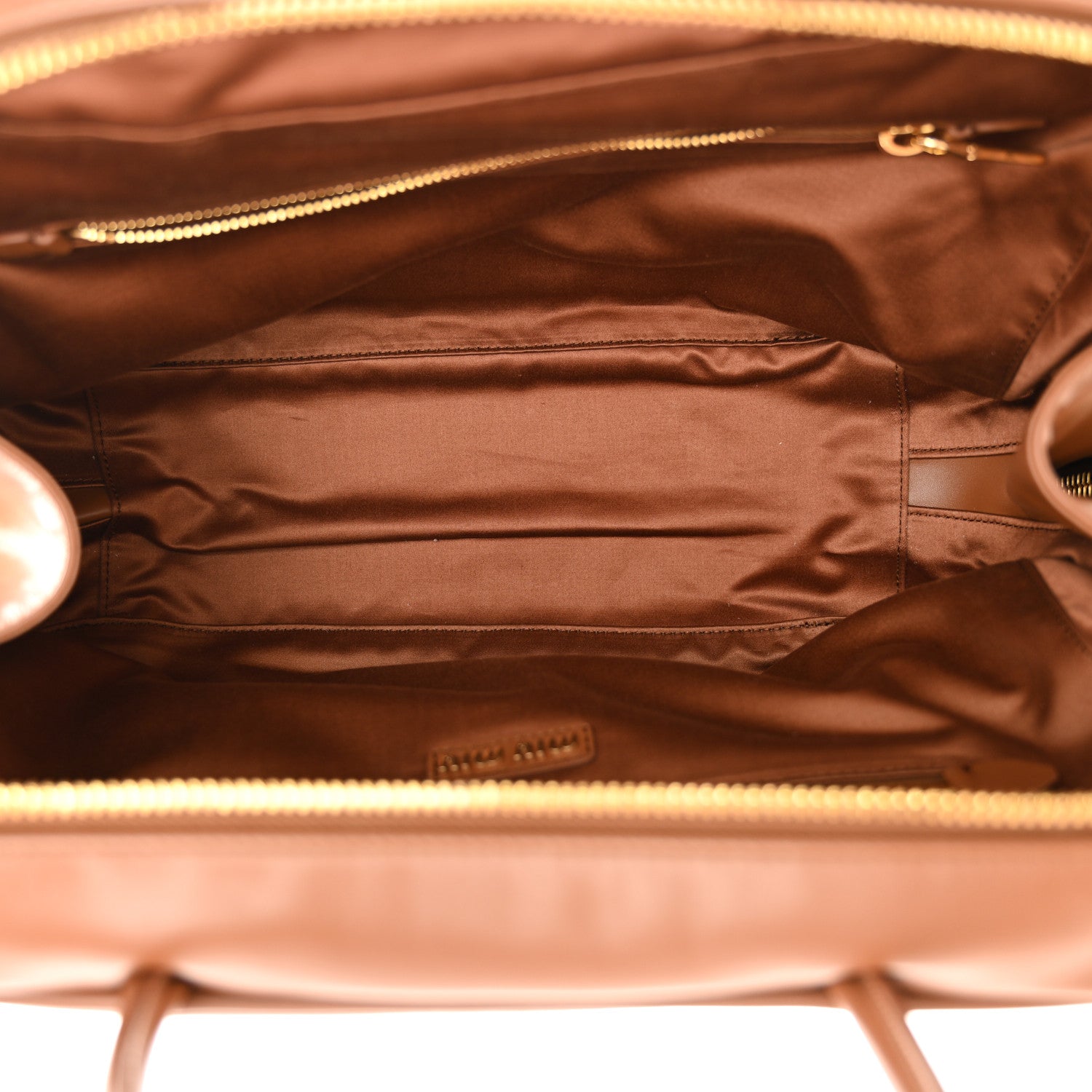 Miu Miu Soft Calf Softy Large Beau Top Handle Bag Cognac 5 of 9