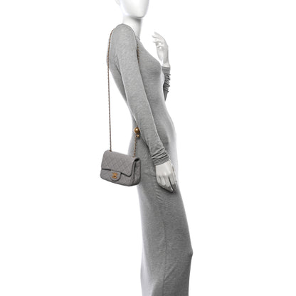 Chanel Lambskin Quilted Mini Pearl Crush Flap Light Grey 2 of 11
