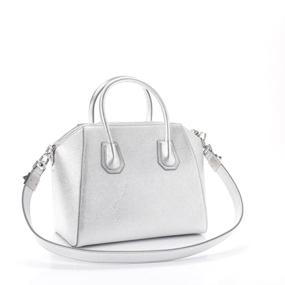 Givenchy Metallic Sugar Goatskin Small Antigona Silver 4 of 10