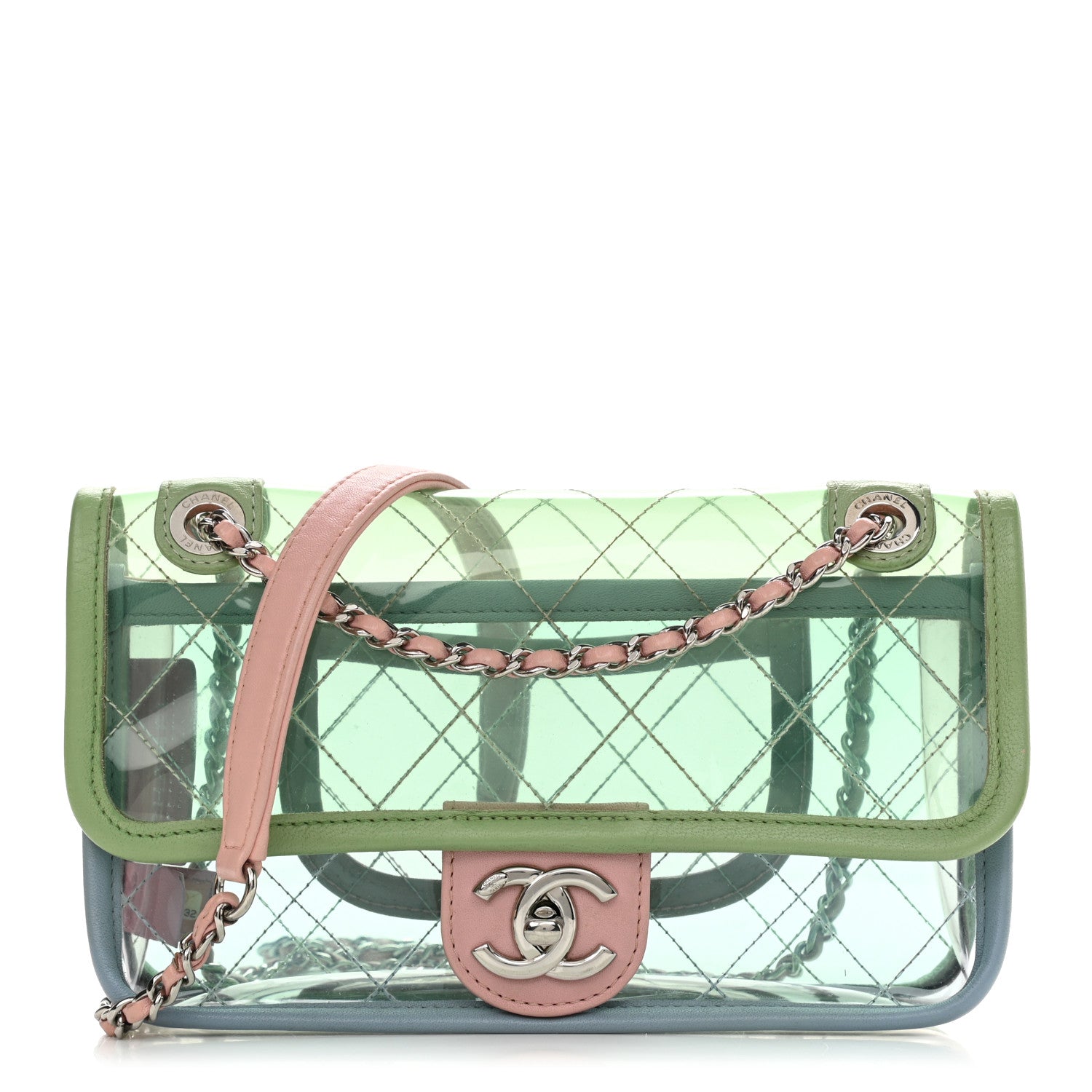 Chanel Lambskin PVC Quilted Mini Coco Splash Flap Blue Green 1 of 11