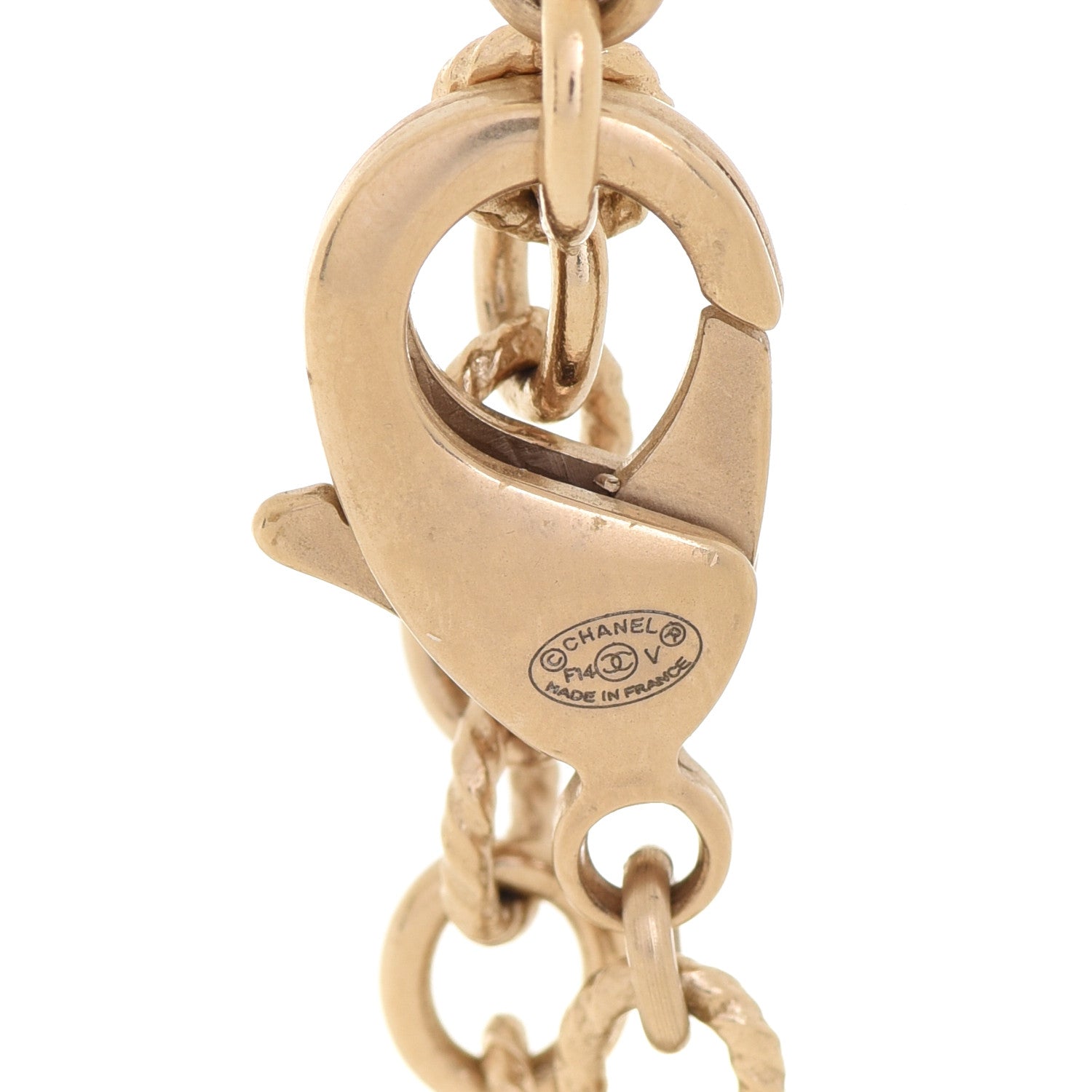 Chanel Pearl Crystal Twisted CC Long Necklace Gold 5 of 5