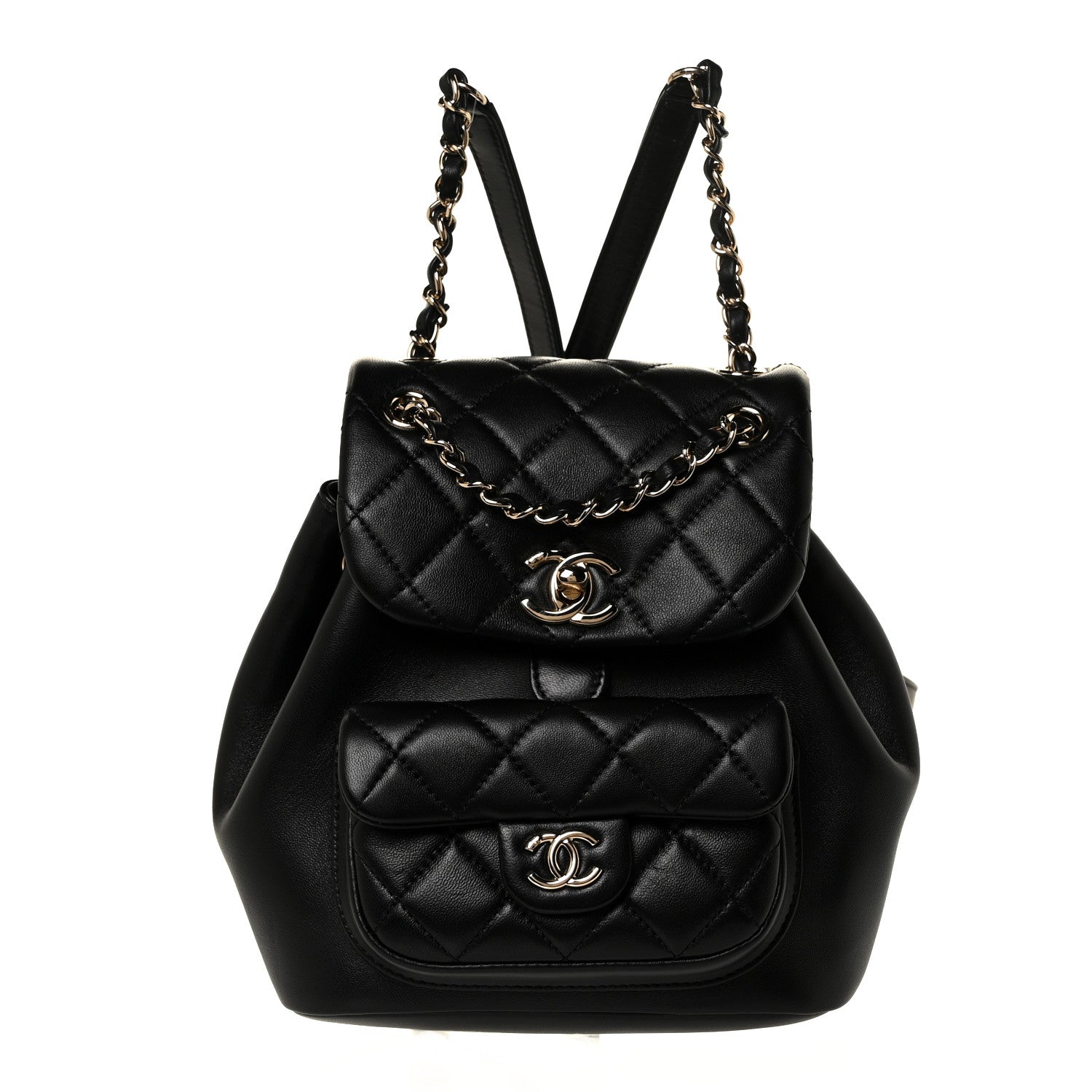 Chanel Lambskin Quilted Small Duma Drawstring Backpack Black 1 of 17