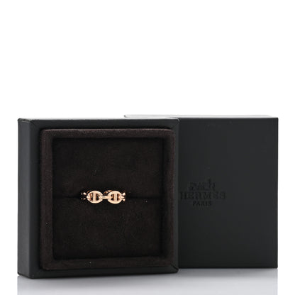 Hermes 18K Rose Gold PM Chaine d'Ancre Enchainee Ring 51 5.75 5 of 5