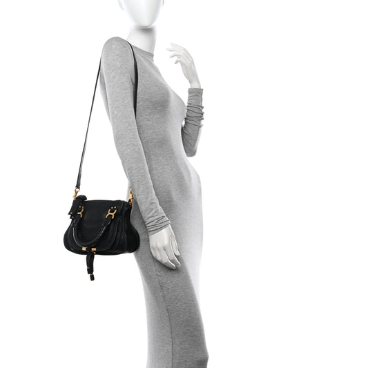 Calfskin Mini Marcie Satchel Black