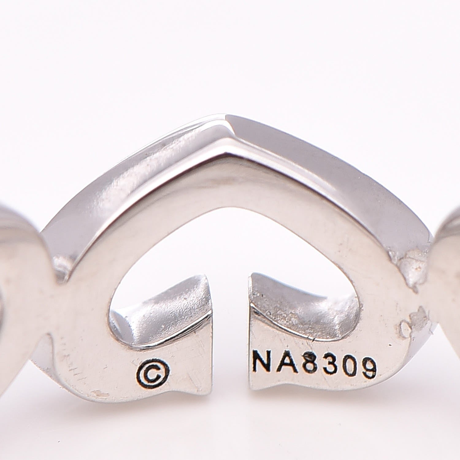 Cartier 18K White Gold Diamond Hearts and Symbols Ring 55 7.25 4 of 5