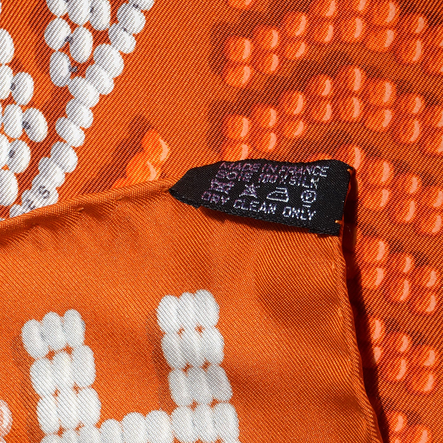 Hermes Silk Giant Twill Lave Kelly En Perles Scarf 140 Orange 4 of 4