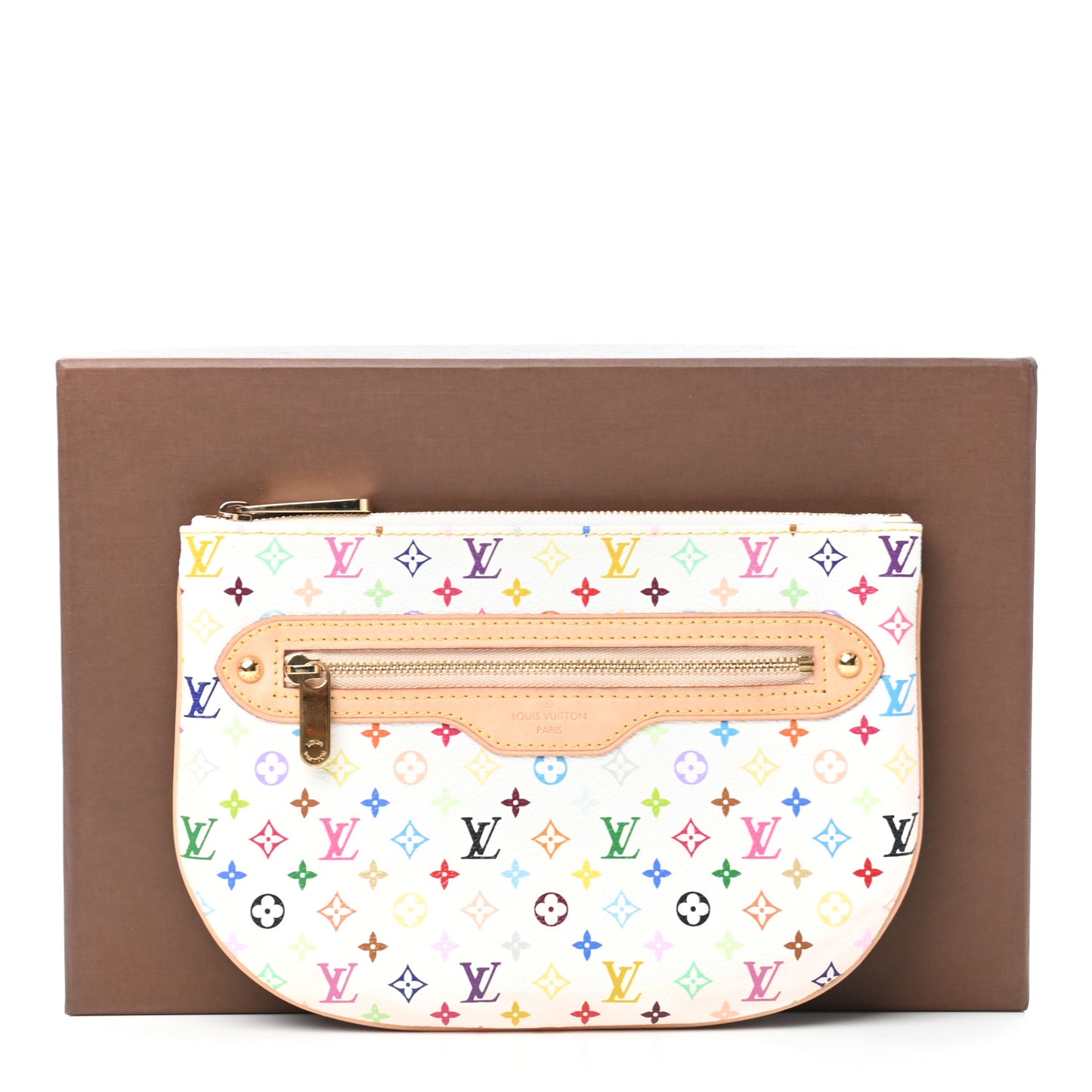 Monogram Multicolor Pochette Plate GM White