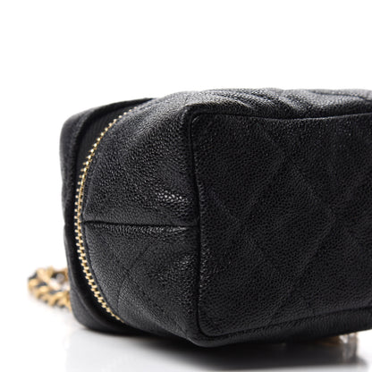 Chanel Caviar Quilted Mini Top Handle Vanity With Chain Black 6 of 11