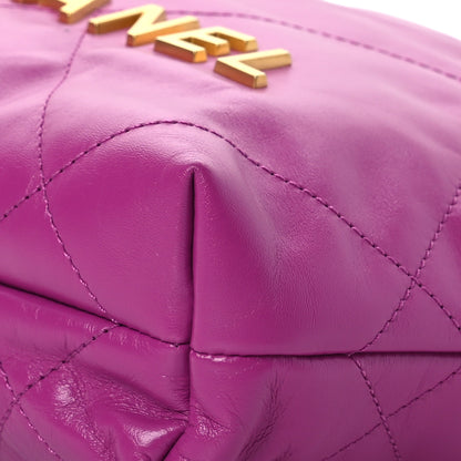 Chanel Shiny Calfskin Quilted Mini Chanel 22 Purple 10 of 11