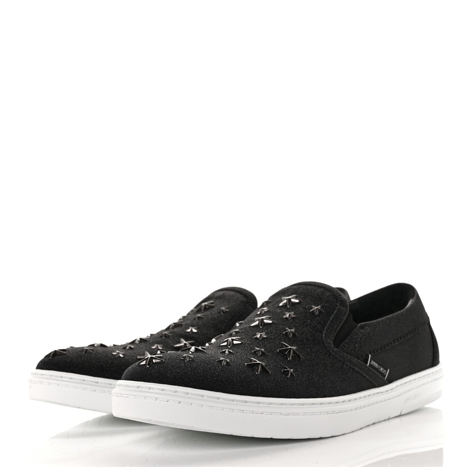 Jimmy Choo Fine Glitter Suede Mens Grove Sneakers 43 Black 3 of 8