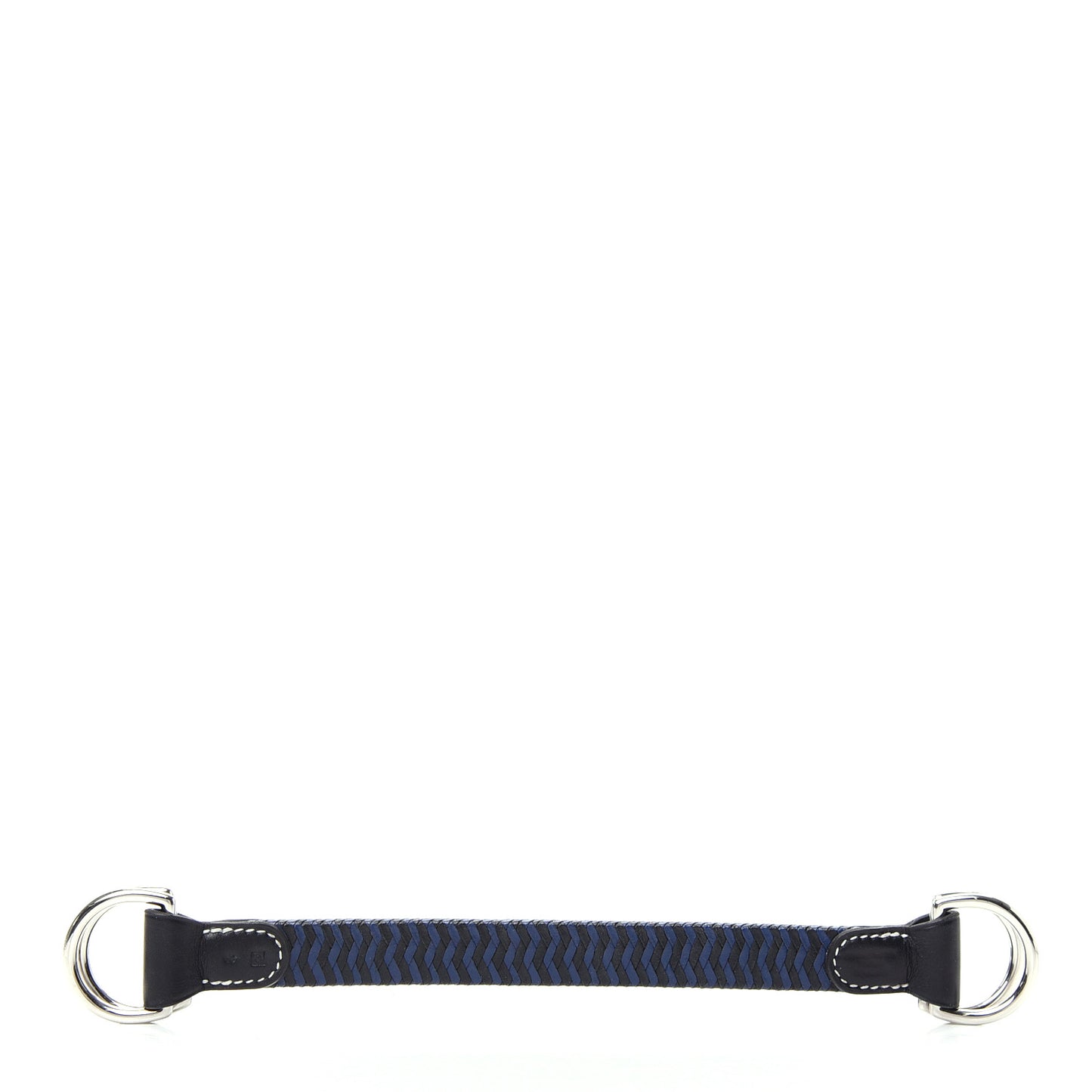 Calfskin Woven Belt Scarf Loop Blue Black