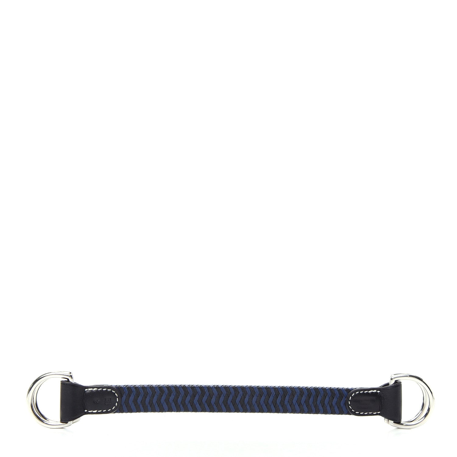 Hermes Calfskin Woven Belt Scarf Loop Blue Black 2 of 4