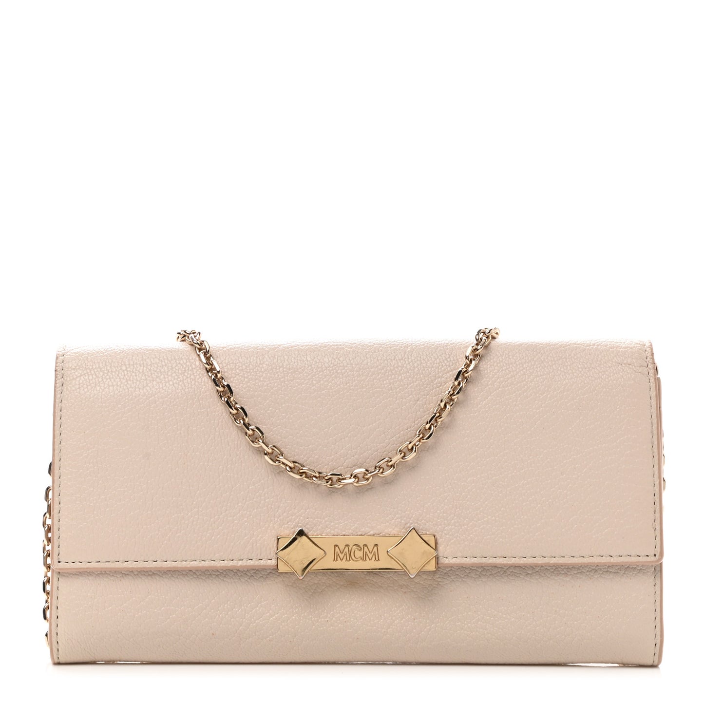 Goatskin Milano Wallet On Chain Beige