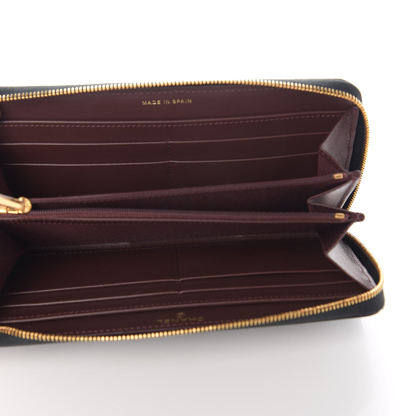 Caviar Quilted Large Gusset Zip Around Wallet Black