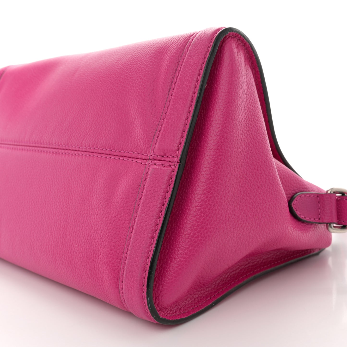 Pebbled Calfskin Small Skull Padlock Zip Around Tote Bouganville