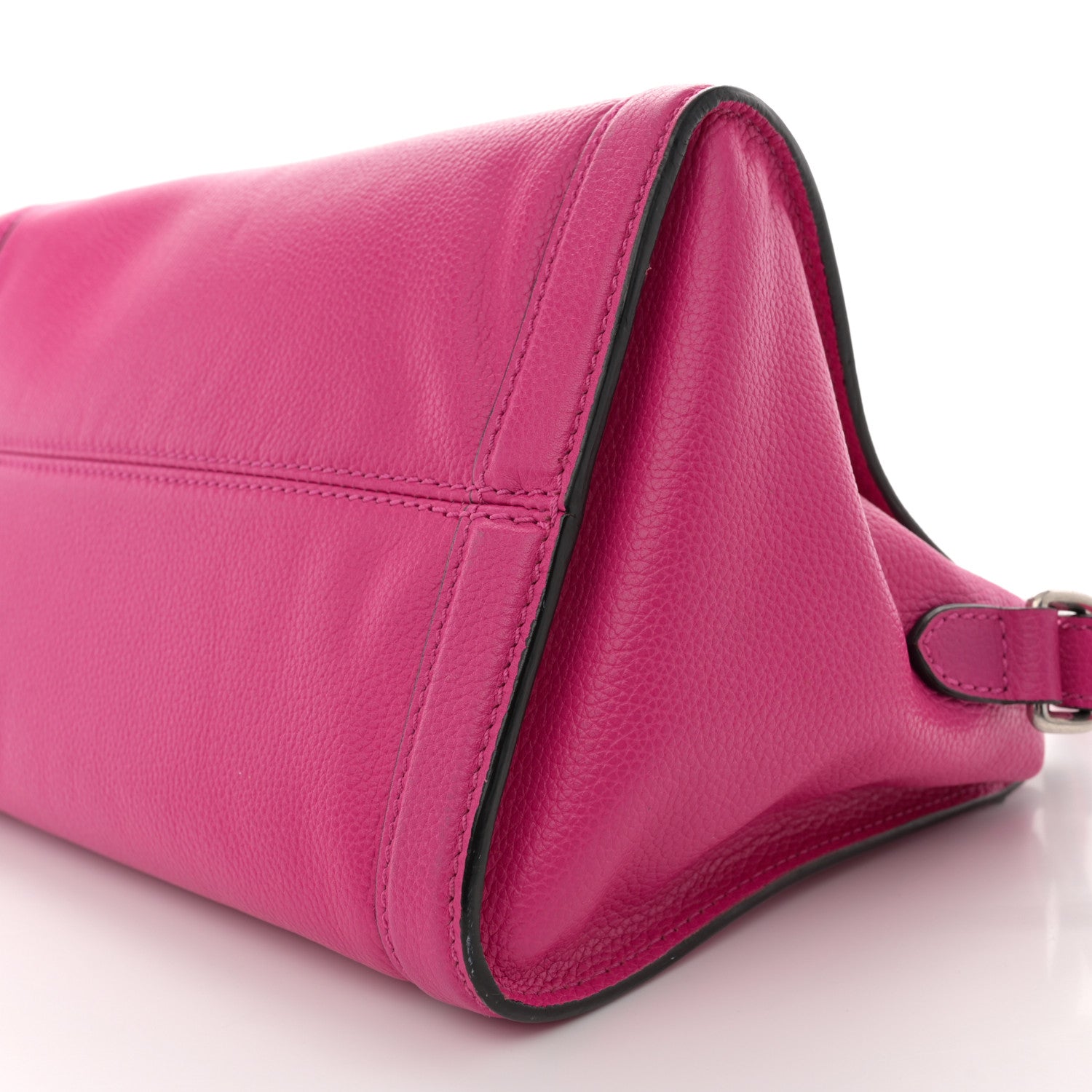 Alexander McQueen Pebbled Calfskin Small Skull Padlock Zip Around Tote Bouganville 10 of 18