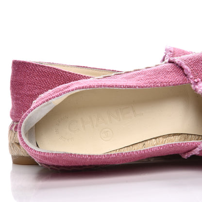 Chanel Linen CC Espadrilles 38 Pink Black 8 of 10