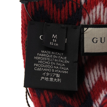 Gucci Wool Tricot Zaggede Beanie Hat M Red Blue 10 of 10
