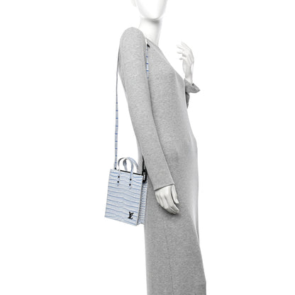 Louis Vuitton Crocodile Niloticus Sac Plat XS Mat Meringue White Blue 2 of 11
