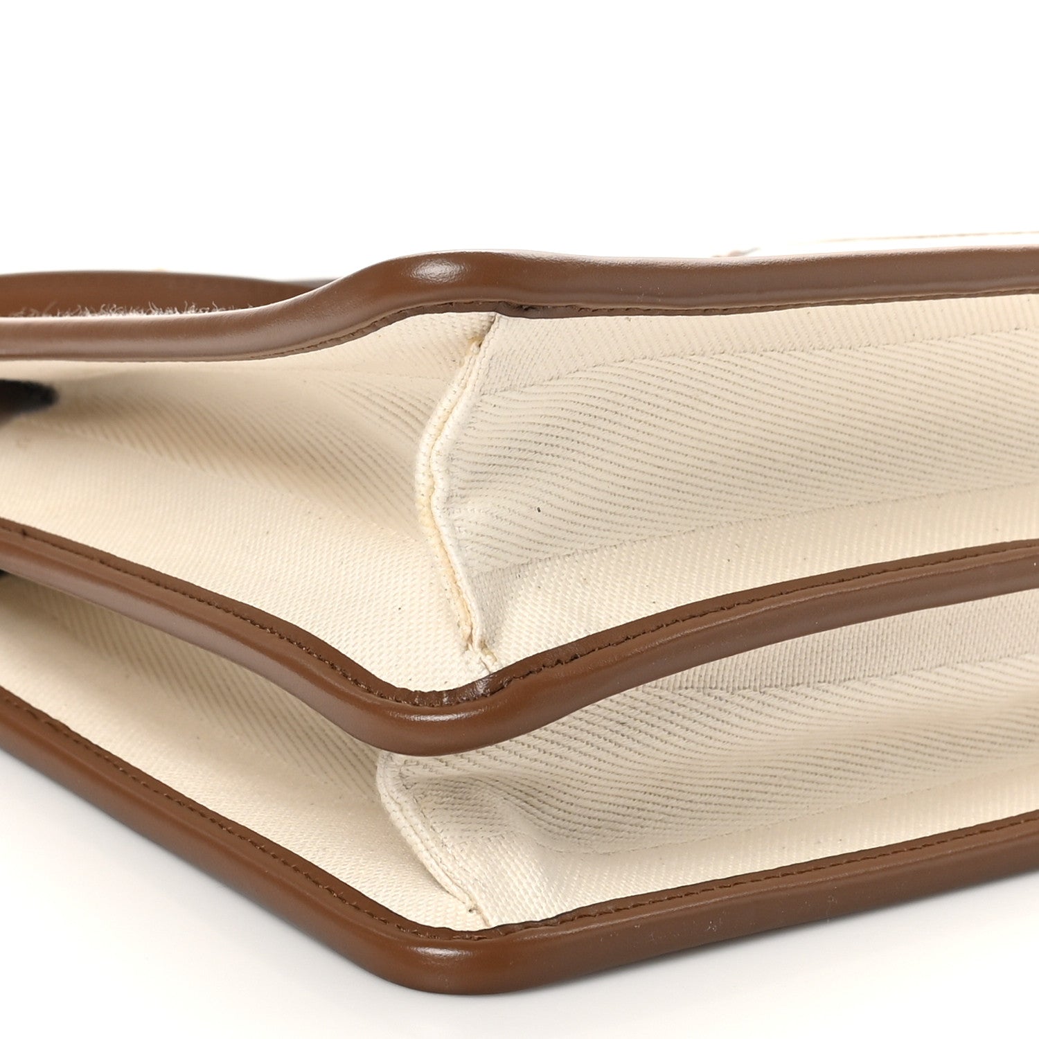 Fendi Canvas Pequin Calfskin Ceylon Medium Peekaboo I SEE U Satchel Grezzo Gianduia 9 of 10