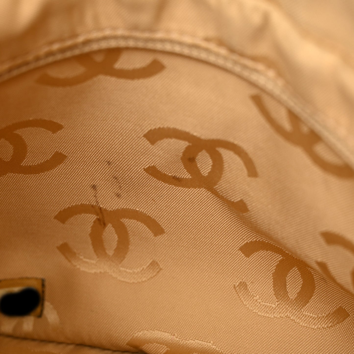 Caviar CC Wood Chain Hobo Beige