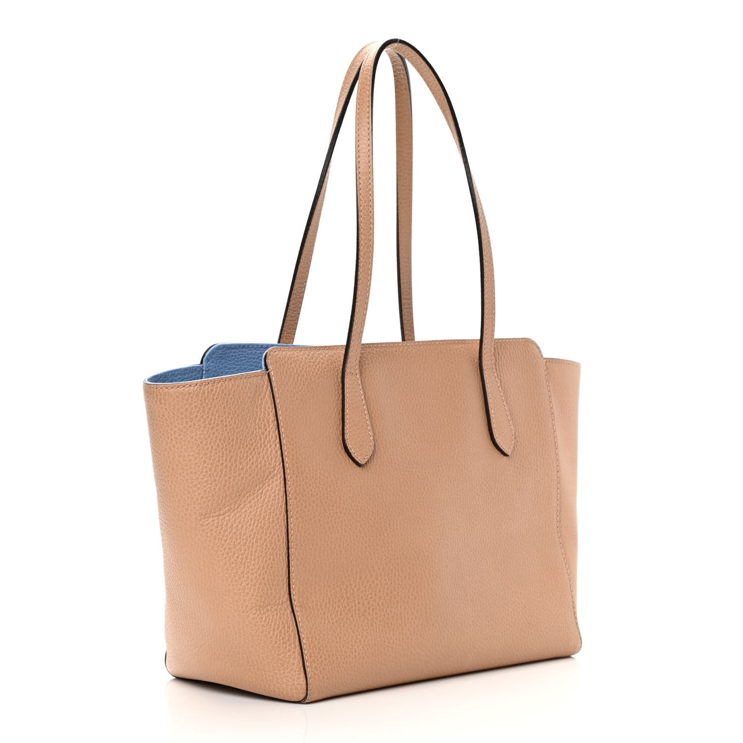 Dollar Calfskin Small Swing Tote Camelia Mineral Blue