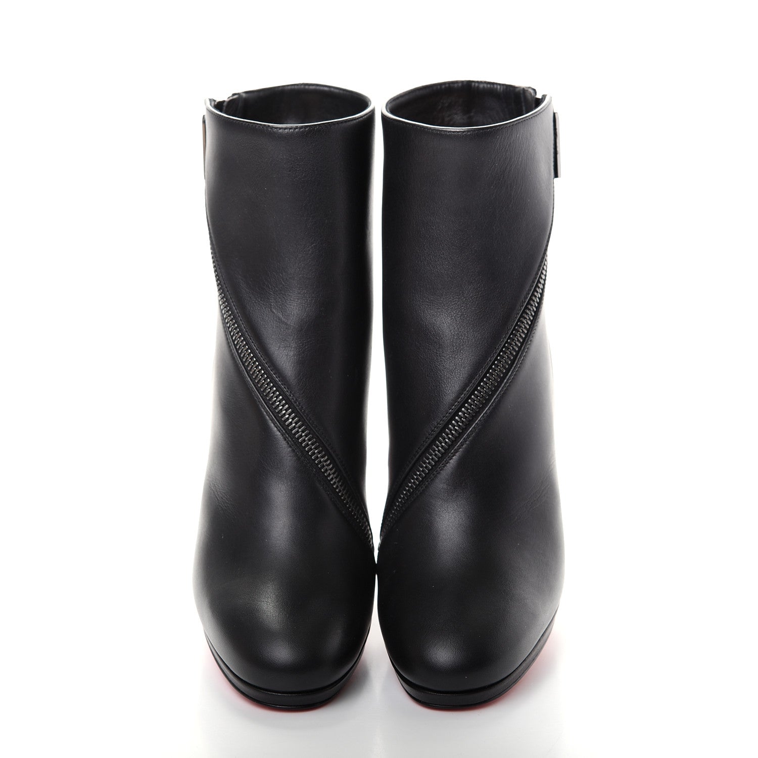 Christian Louboutin Calfskin Birgitta 100 Zip Around Ankle Bootie 37 Black 5 of 10