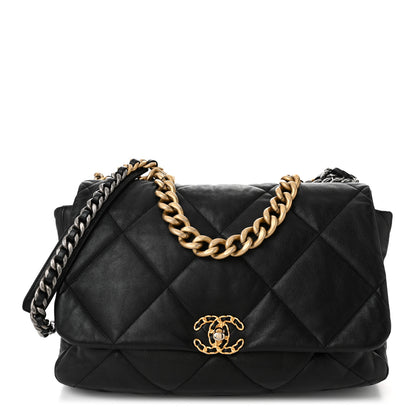 Chanel Lambskin Quilted Maxi Chanel 19 Flap Black 1 of 10