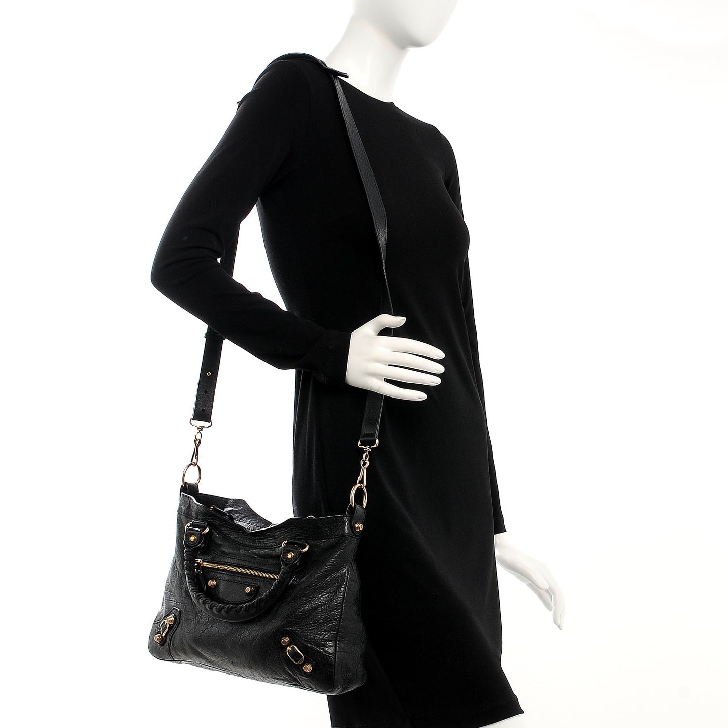 Agneau Giant 12 Rose Gold Hardware Town Black