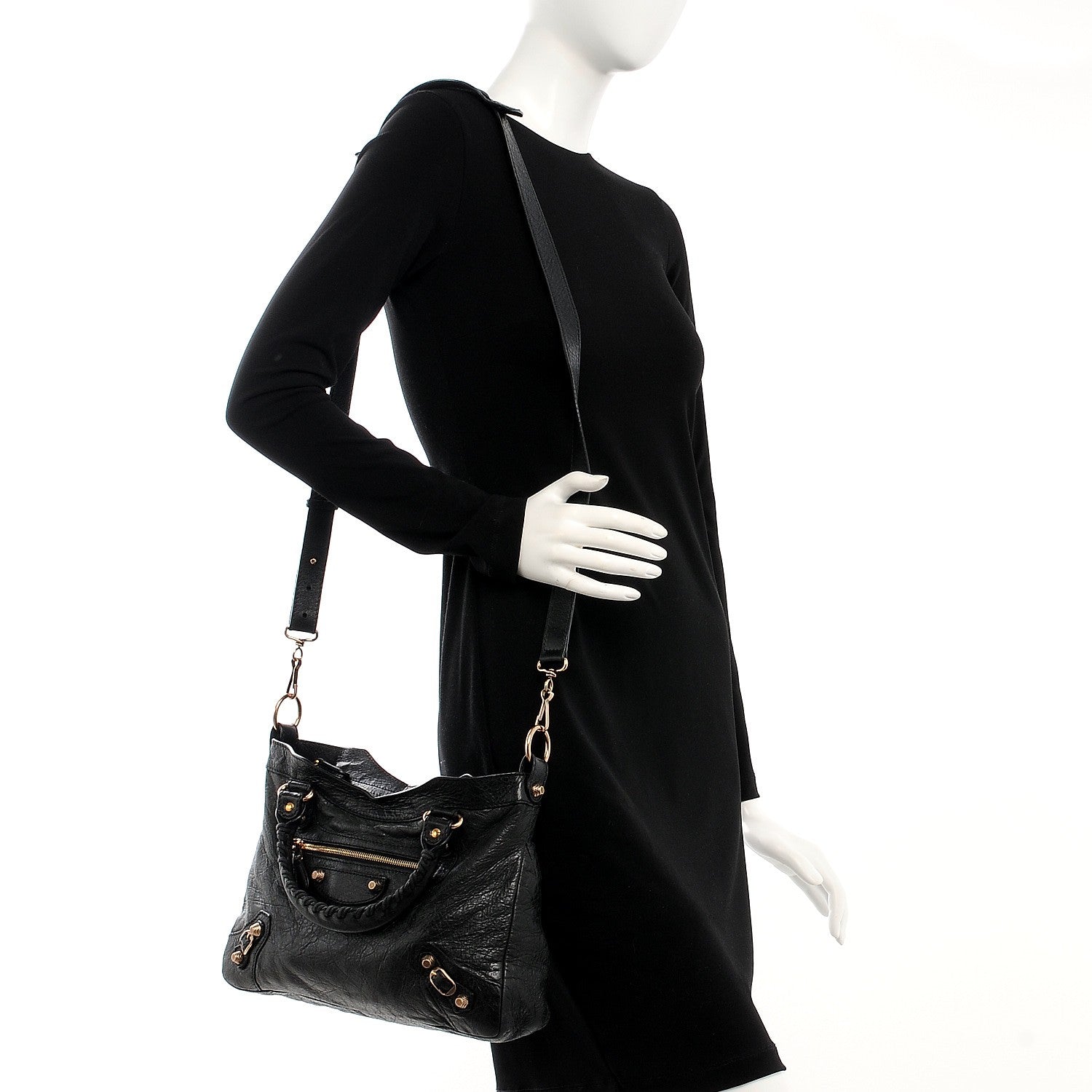 Balenciaga Agneau Giant 12 Rose Gold Hardware Town Black 2 of 13