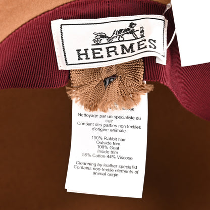 Hermes Rabbit Felt Lambskin Vicky Hat 56 Beige 8 of 9