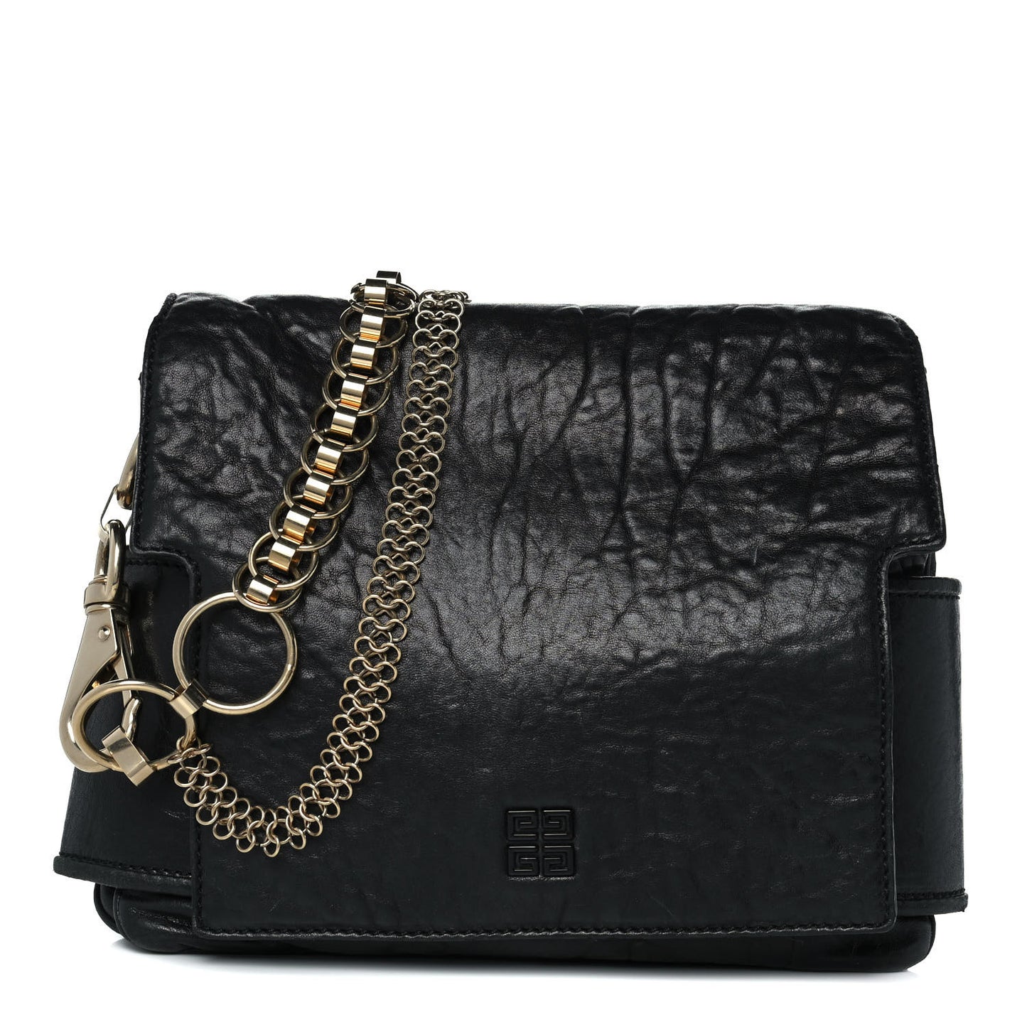 Pebbled Lambskin Melancholia Shoulder Bag Black